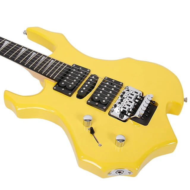 China Factory Wholesale Price Flame Shape Basswood Body 24 Frets Guitarra Electrica Stringed Instruments Electric Guitar