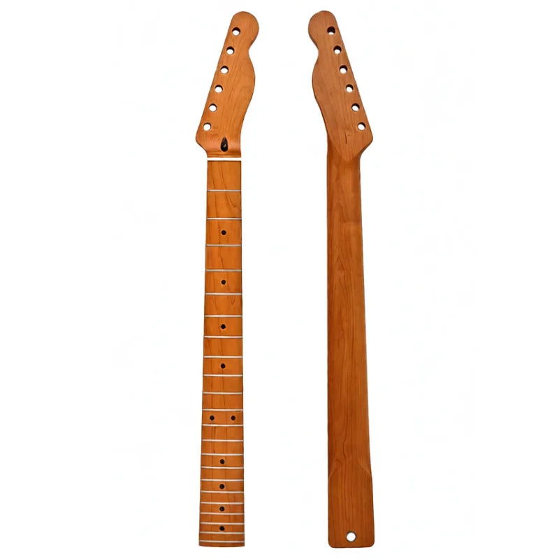 ST Right-Hand Electric Guitar with 22 Pins Maple Handle Light Yellow Light Matte Finish Black Strip Back