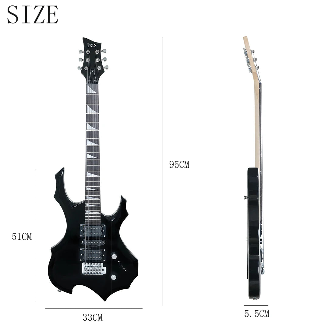 IRIN Hot New Fashion Personality Flame Shape Basswood 24 Fine Silk Fully Manual Electric Guitar with Set R-180