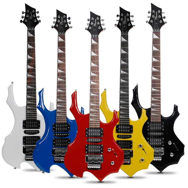 China Factory Wholesale Price Flame Shape Basswood Body 24 Frets Guitarra Electrica Stringed Instruments Electric Guitar