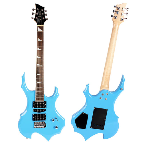 IRIN Hot New Fashion Personality Flame Shape Basswood 24 Fine Silk Fully Manual Electric Guitar with Set R-180